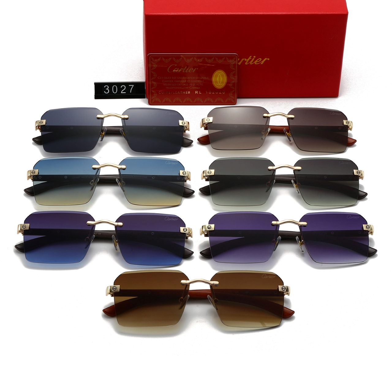 7 colors of wooden frameless stylish sunglasses 7 colors of wooden frameless stylish sunglasses