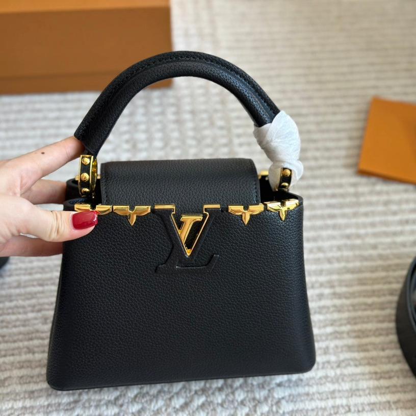 black capucines metal monogram bag black capucines metal monogram bag