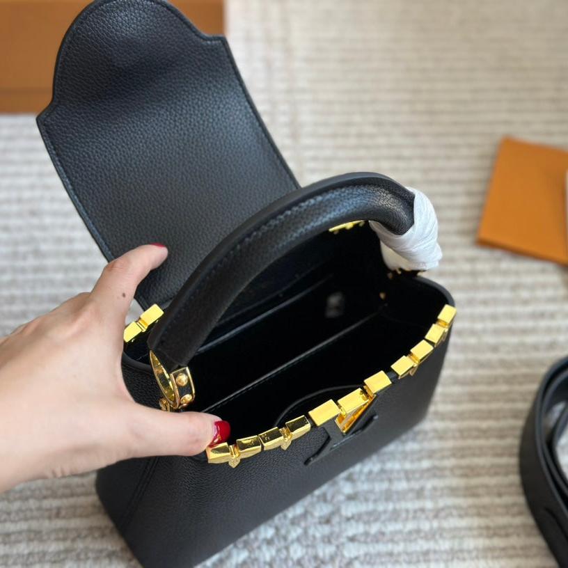 black capucines metal monogram bag black capucines metal monogram bag