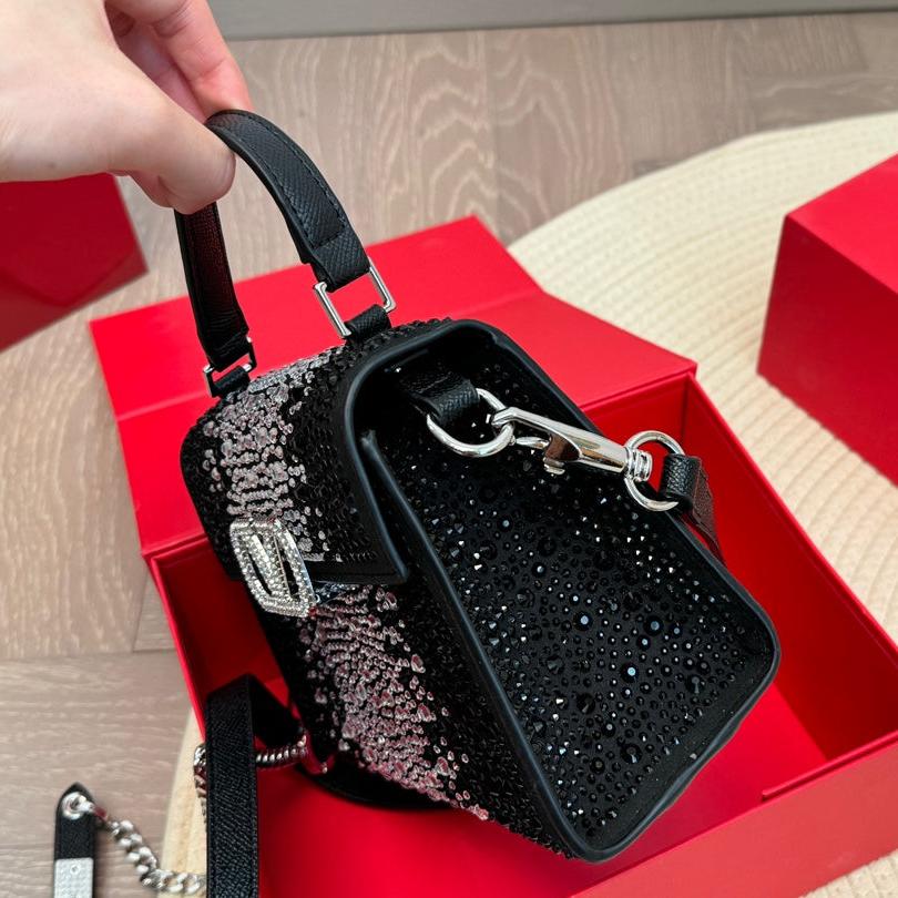 shining diamond logo square handbag shining diamond logo square handbag