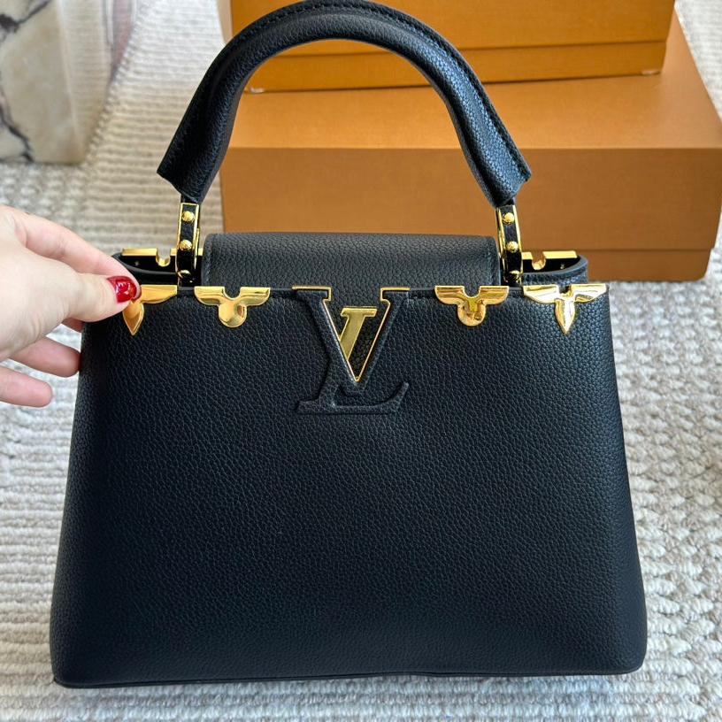 black capucines metal monogram bag black capucines metal monogram bag