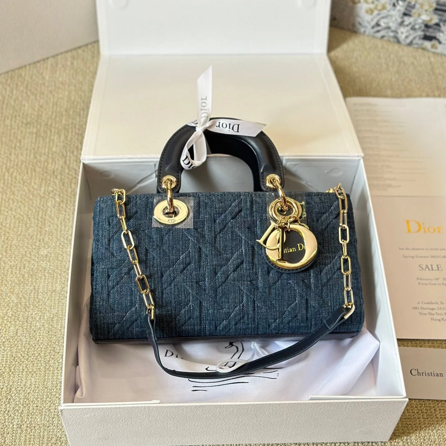 blue graphic cannage denim medium d joy bag blue graphic cannage denim medium d joy bag