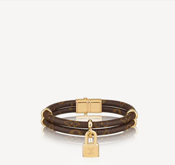 double leather monogram lock bracelet double leather monogram lock bracelet